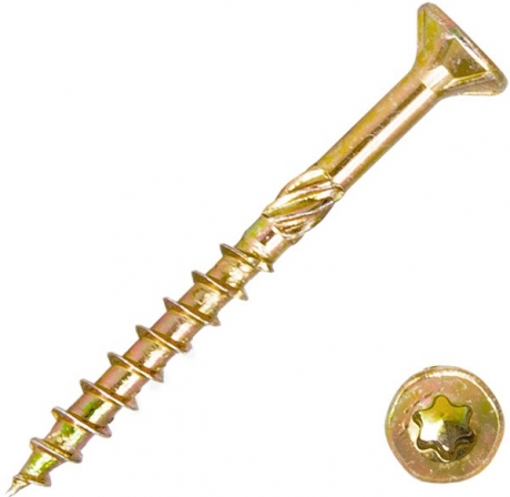 Саморез конструкционный желтый (потай) 5*50